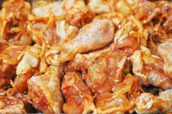 marinated chicken meat shashlik closeup photo
