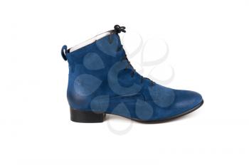 blue woman's shoe isolated on a white background