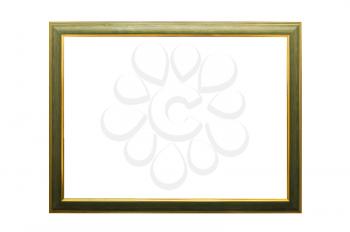 Wooden painted picture frame, isolated on white. With clipping path.