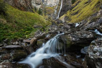 Waterfall on river Shinok in Altai territory, Siberia, Russia