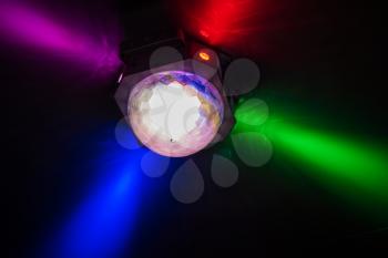 Colorful disco ball in night club, party concept