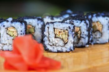 Japanese cuisine - tobico sushi rolls