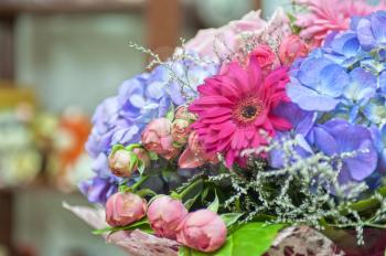 close up of beautiful wedding bouquet