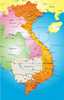 Vector color map of Vietnam