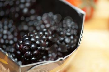 Fresh ripe blackberries  closeup photo