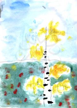 Kid's drawing - tree - made by child