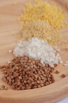 Cereals - buckwheat rice millet and wheat groats