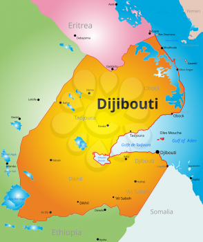 vector color map of Djibouti country