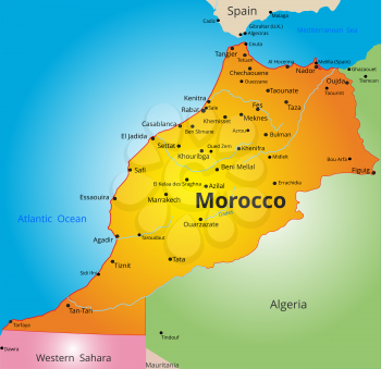 Vector color map of Morocco country