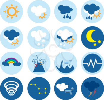 Weather vector icons set on white background