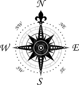 Royalty Free Clipart Image of a Vintage Compass