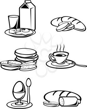 Royalty Free Clipart Image of Breakfast Food