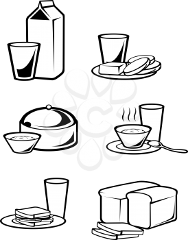 Royalty Free Clipart Image of Breakfast Items