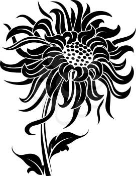 Royalty Free Clipart Image of a Black Flower