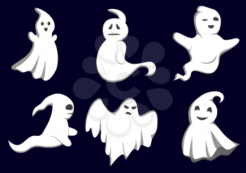 Royalty Free Clipart Image of a Set of Ghosts