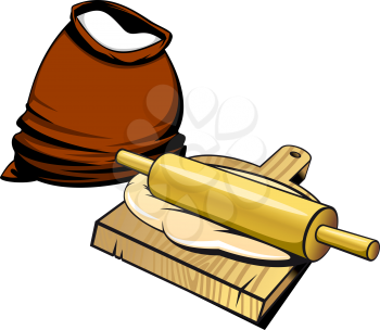 Royalty Free Clipart Image of Rolling Dough