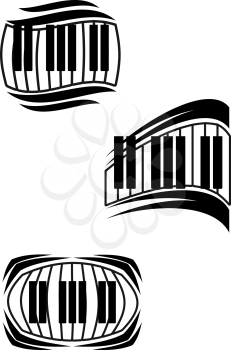 Royalty Free Clipart Image of Three Keyboards