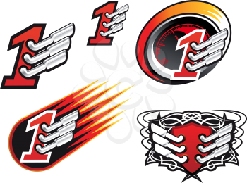 Royalty Free Clipart Image of a Set of Racing Symbols