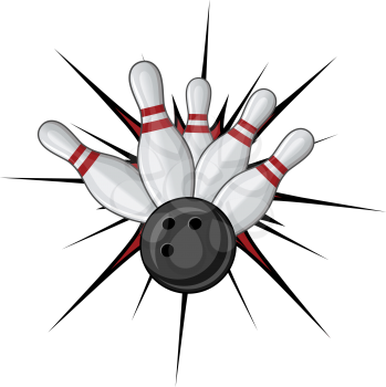 Royalty Free Clipart Image of a Bowling Symbol