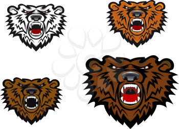 Royalty Free Clipart Image of Bears Heads