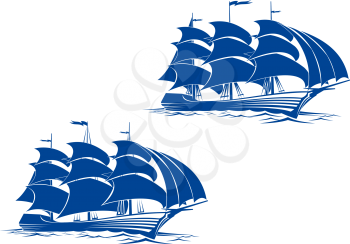Royalty Free Clipart Image of Ships