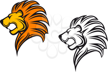 Royalty Free Clipart Image of Lions' Heads