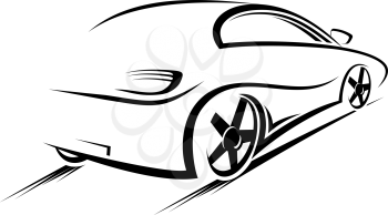 Royalty Free Clipart Image of a Car Outline