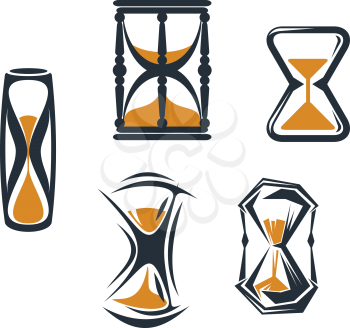 Royalty Free Clipart Image of Hourglasses