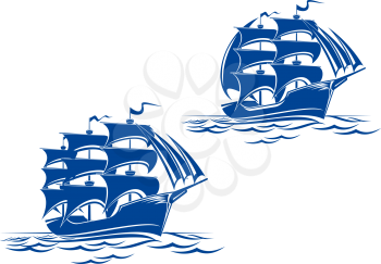 Royalty Free Clipart Image of Ships