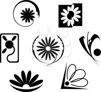 Royalty Free Clipart Image of a Set of Flowers