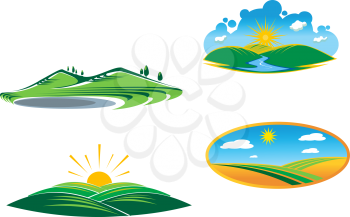 Royalty Free Clipart Image of Ecological and Nature Symbols