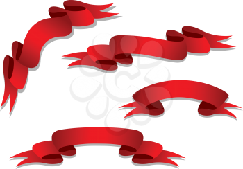 Royalty Free Clipart Image of Red Banners