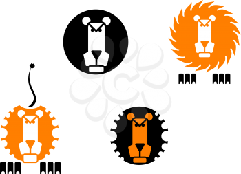 Royalty Free Clipart Image of Lions