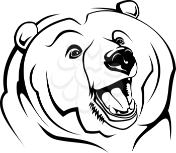 Royalty Free Clipart Image of a Bear's Head