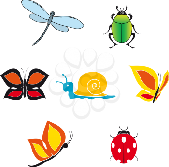 Royalty Free Clipart Image of a Set of Insects
