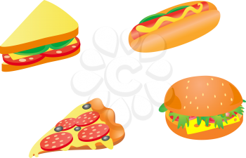 Royalty Free Clipart Image of Fast Food Icons