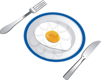 Royalty Free Clipart Image of a Fried Egg on a Plate