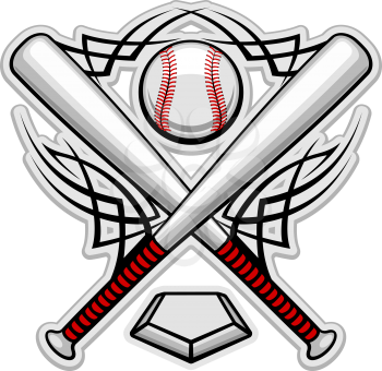 Baseball emblem for sports design or mascot