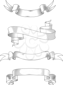 Medieval abstract ribbons set for heraldry design