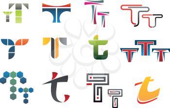 Set of alphabet symbols of letter T