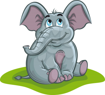 Cute elephant baby in cartoon style for design