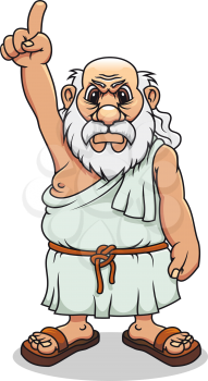 Ancient greek man in cartoon style for comics design