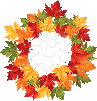 Autumn falling leaves in frame for seasonal or thanksgiving design