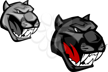 Angry panther or puma for mascot design isolated on white background.