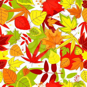 Autumn falling leaves seamless background for seasonal design