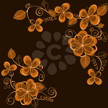 Brown flowers pattern for design as a background