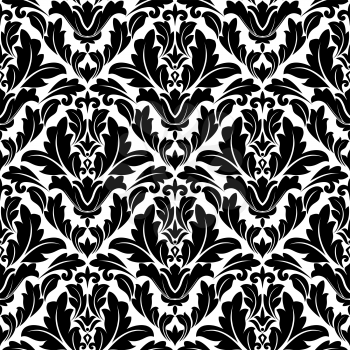 Retro seamless flourish pattern in damask style