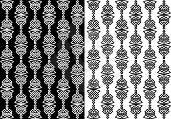 Abstract celtic seamless background with decorative elements in two variations