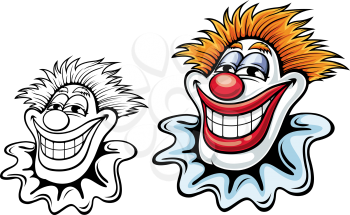 Cartoon circus clown for carnival, party or another entertainment design