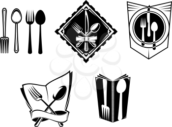 Restaurant menu icons and symbols set for food service design